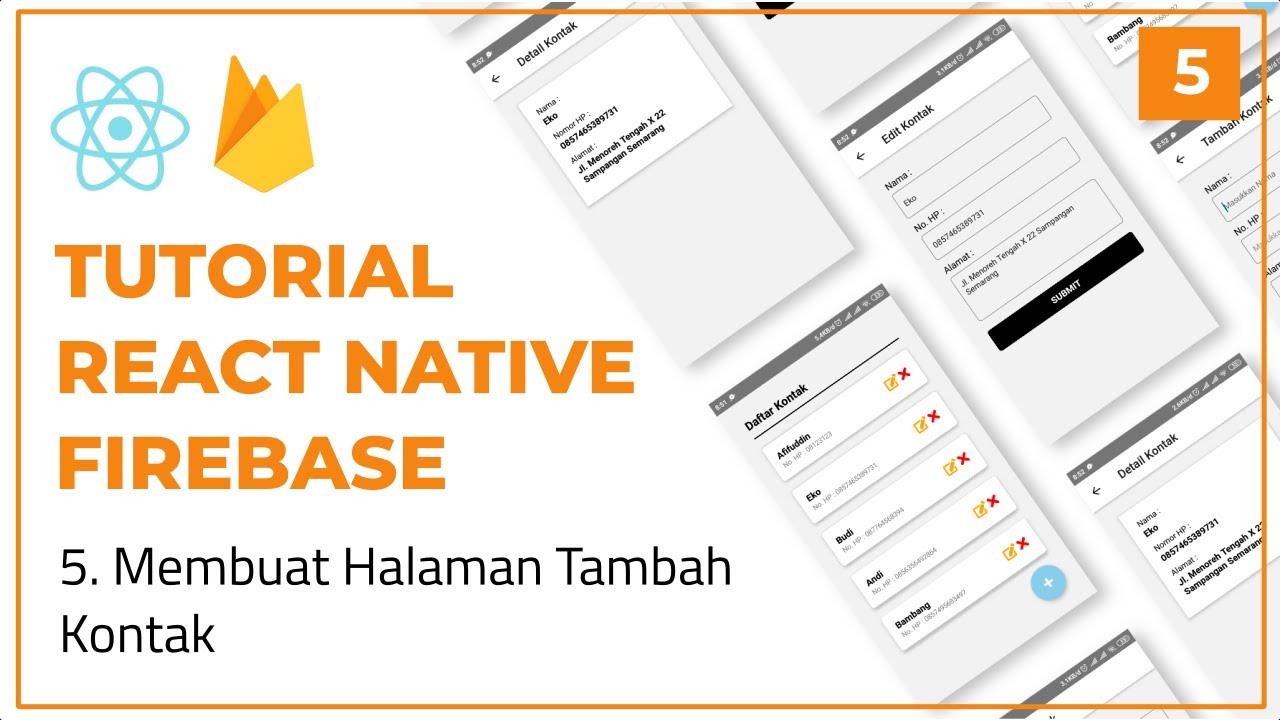 Tutorial CRUD React Native dengan Firebase : 5. Membuat Halaman Tambah ...
