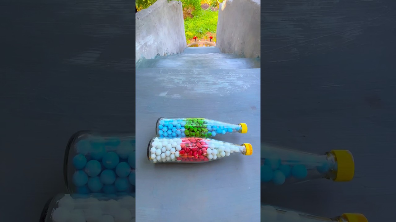 Breaking glass bottle ⚠️🔥 Crushing Crunchy & Soft Things 