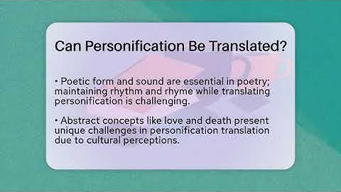 Can Personification Be Translated? - The Prose Path