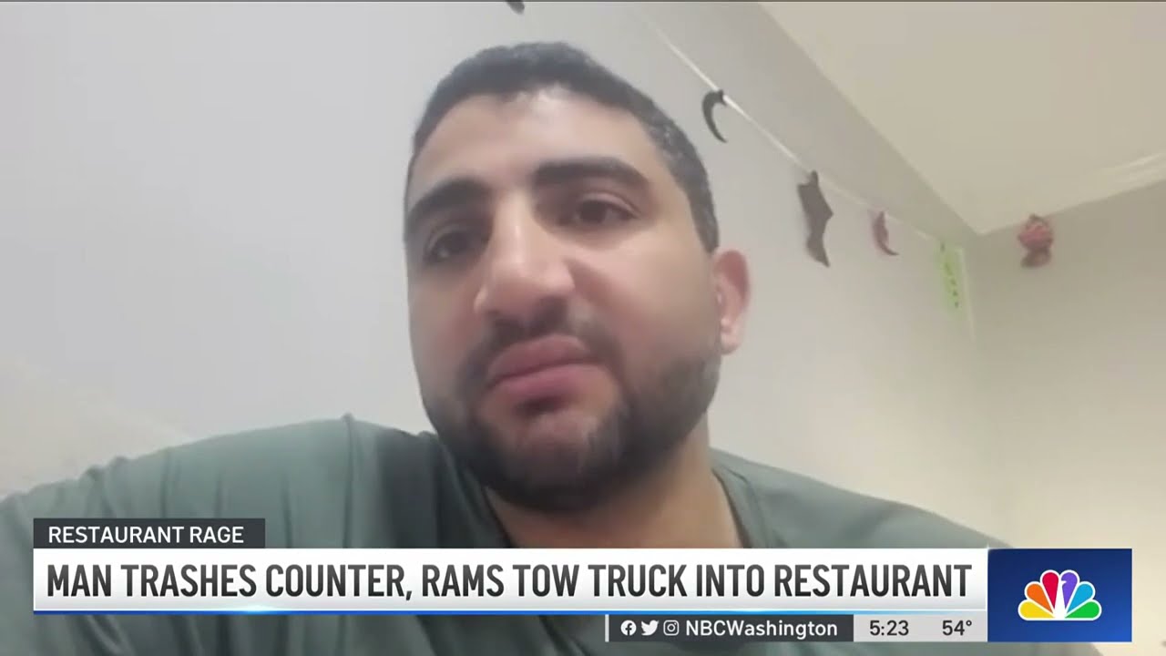 Customer Trashes Counter Rams Tow Truck Into Maryland Restaurant  NBC4 Washington