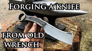 Forging a knife from old wrench