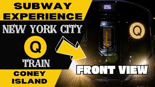 New York City Subway Q train (to Coney Island) Front View