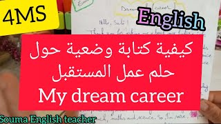 السنة الرابعة متوسط كيفية كتابة وضعية حول حلم عمل المستقبل في اللغة الإنجليزية My dream career