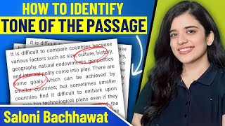 How to Identify Tone of the Passage I English Language I Saloni Bachhawat