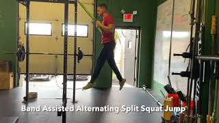 Band Assisted Alternating Split Squat Jump