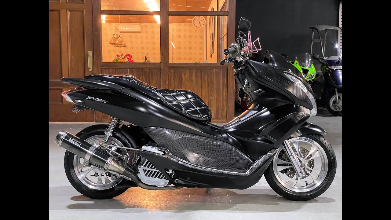 NO.4165　ＰＣＸ１２５　４サイクルエンジン ＦＩ車　カスタムマフラー　各部メッキパーツ　レッド　☆彡 マイナーチェンジで新型となったPCXの注目パーツ！ - YouTube