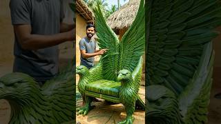 stylish twins eagle theme sofa seating leaf craft 🌱 #leafartdesign #luxgurychaircraft