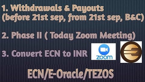 Withdrawals/Payouts/Conversion (ECN- Tezos- USDT- INR) in E-Oracle/ECN