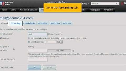Plesk 11 End User - Mail Forwarding