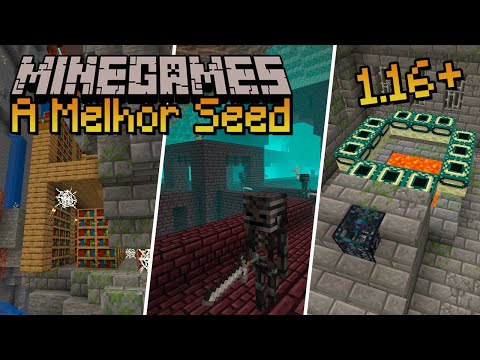 A MELHOR SEED do MINECRAFT 1.16+ | Fortaleza, Stronghold, Portal The End perto do Spawn