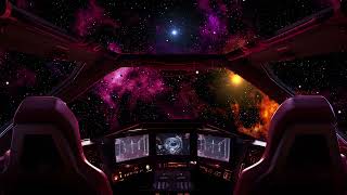 Brown Noise | ASMR | 4K |Spaceship Ambience | Celestial Rapture | The Red-Hued Cosmos