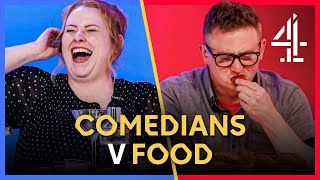 Amy Gledhill & Chris Cantril Take On School Dinner Mukbang Challenge | Comedians V Food