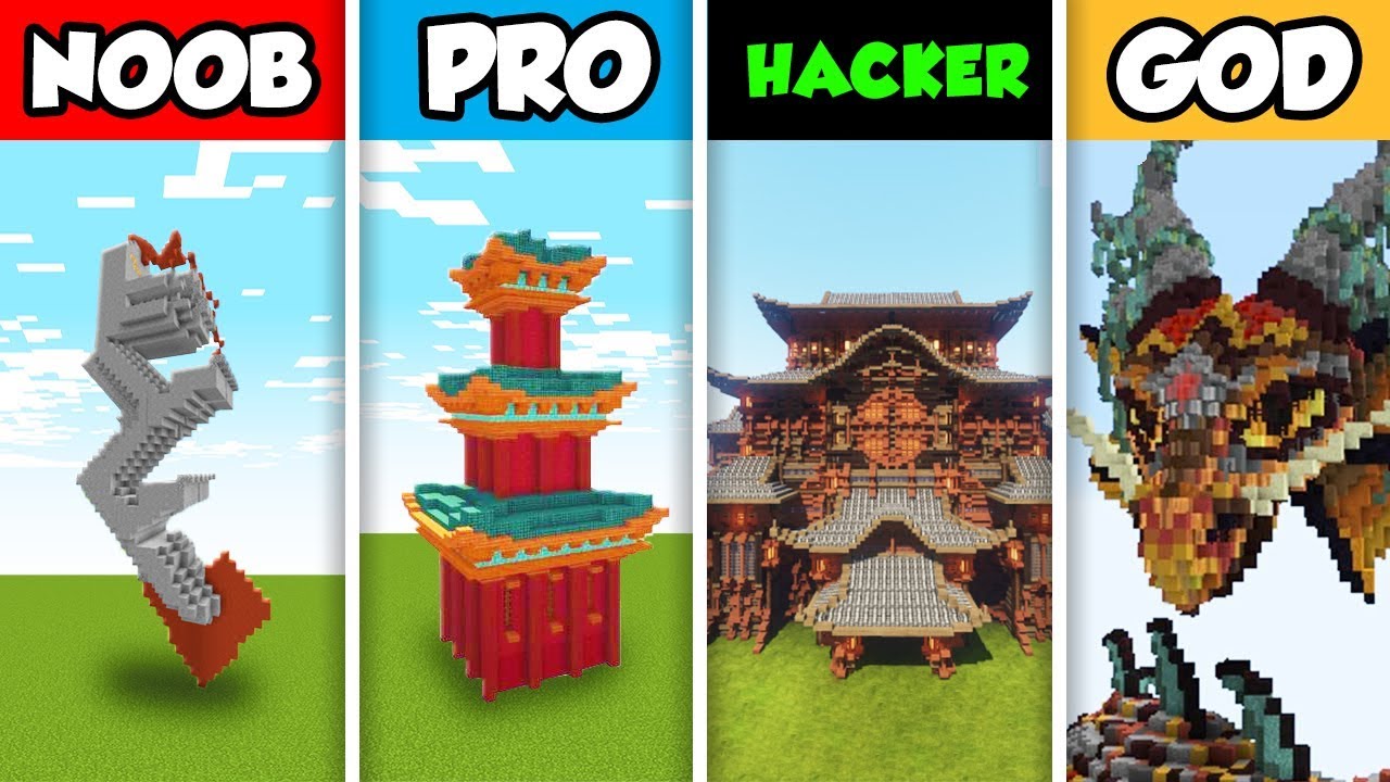 Minecraft NOOB vs. PRO vs. HACKER vs GOD: CHINESE NEW YEAR BUILD in Minecraft! (Animation)