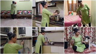 Aaj to late hone par bhi full speed mein ghar ke sare kam time per Nipta liye ll Indian homemaker ❤️