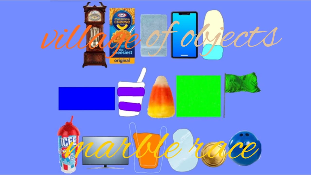 Village of objects marble race