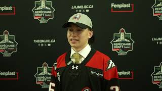 Reactions from Thomas Boisvert, the 2026 QMJHL Draft 1st overall pick