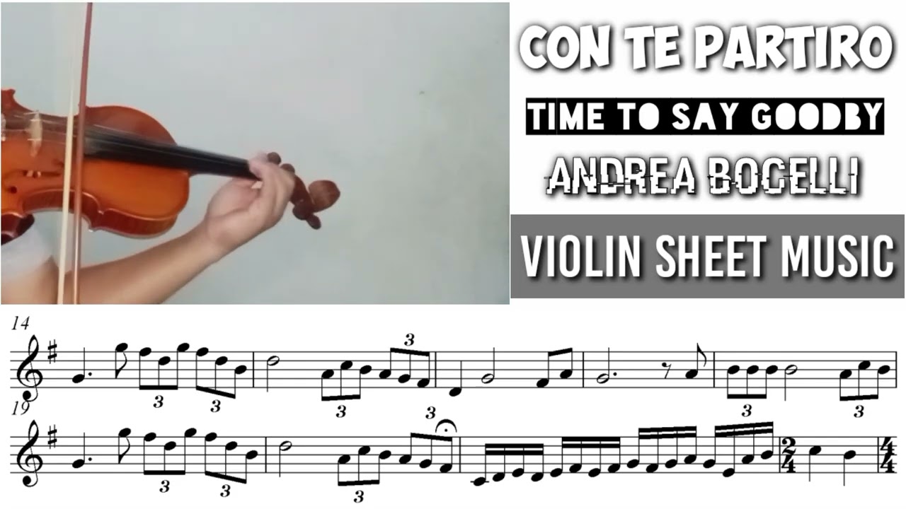 Free Sheet || Time To Say Goodby - Andrea Bocelli || Violin Sheet Music
