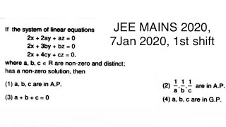 Jee mains 2020 question paper solving ...