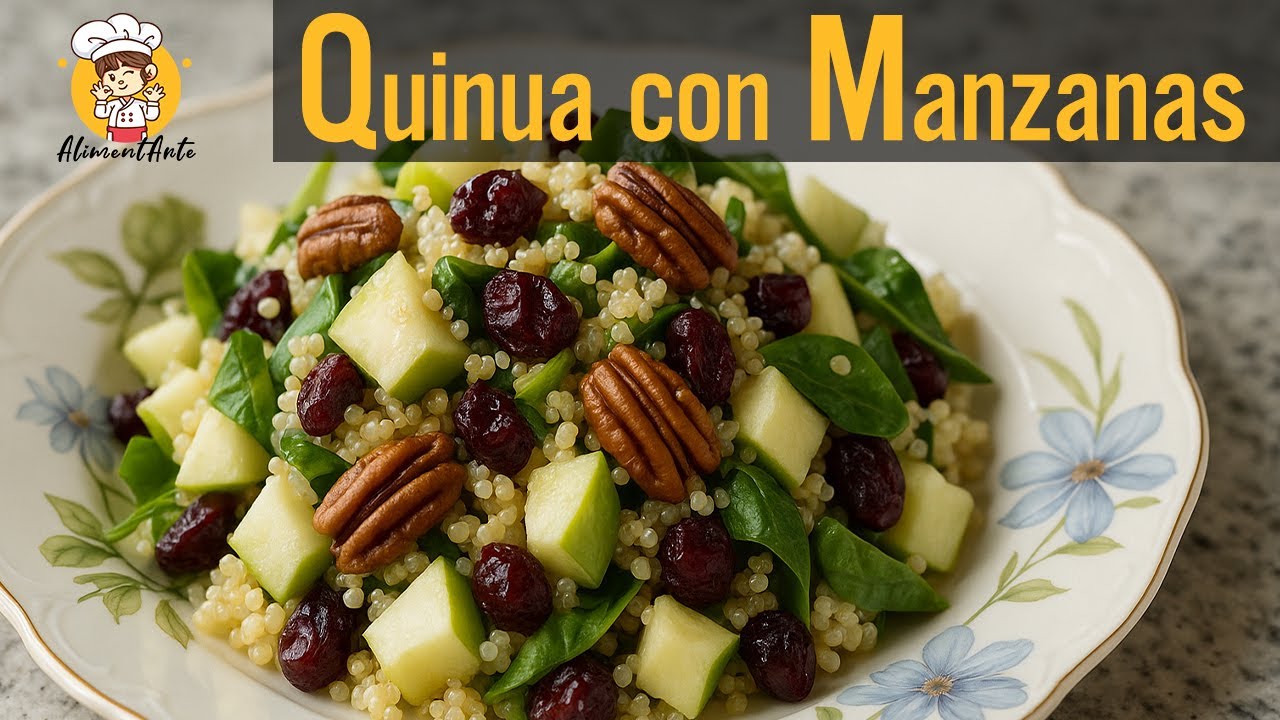 Ensalada de Quinoa con Manzanas y Frutos Secos 🥗🍏 Receta Facil y Saludable