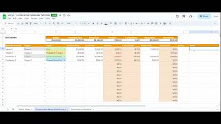 Vergo Construction Materials Estimate Template in Google Sheets