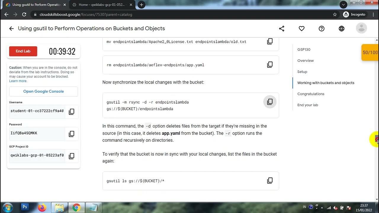 Using gsutil to Perform Operations on Buckets and Objects (GSP130) YouTube