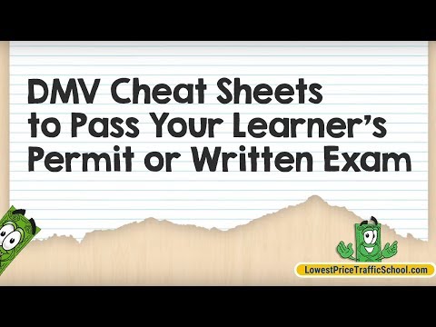 DMV Cheat Sheets to Pass Your Learner's Permit or Written Exam