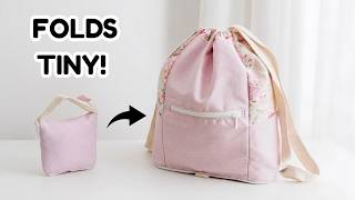 Sew a Foldable Backpack in 10 Minutes! ⚡ Quick & Easy DIY Tutorial