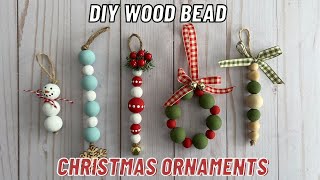 DIY Easy Wood Bead Christmas Ornaments