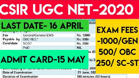 CSIR UGC NET EXAM 2020 UPDATE