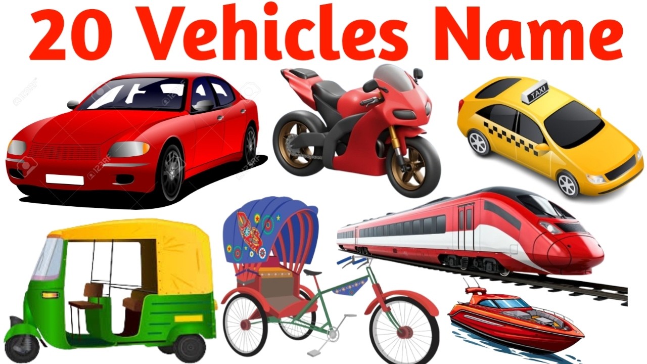 20 Vehicle Names in English with Pictures | Transport Vocabulary for Kids & Toddlers