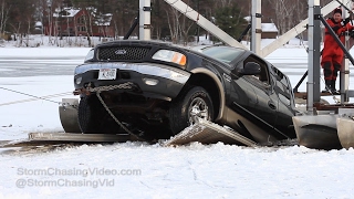Rice Lake, Wi Extremely Thin Ice Truck Recovery From Rice Lake - 1312017