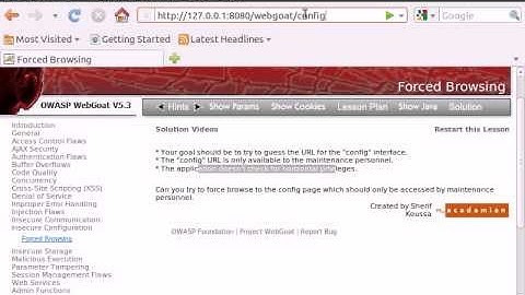 WebGoat v5.3 - Insecure Configuration - Forced Browsing