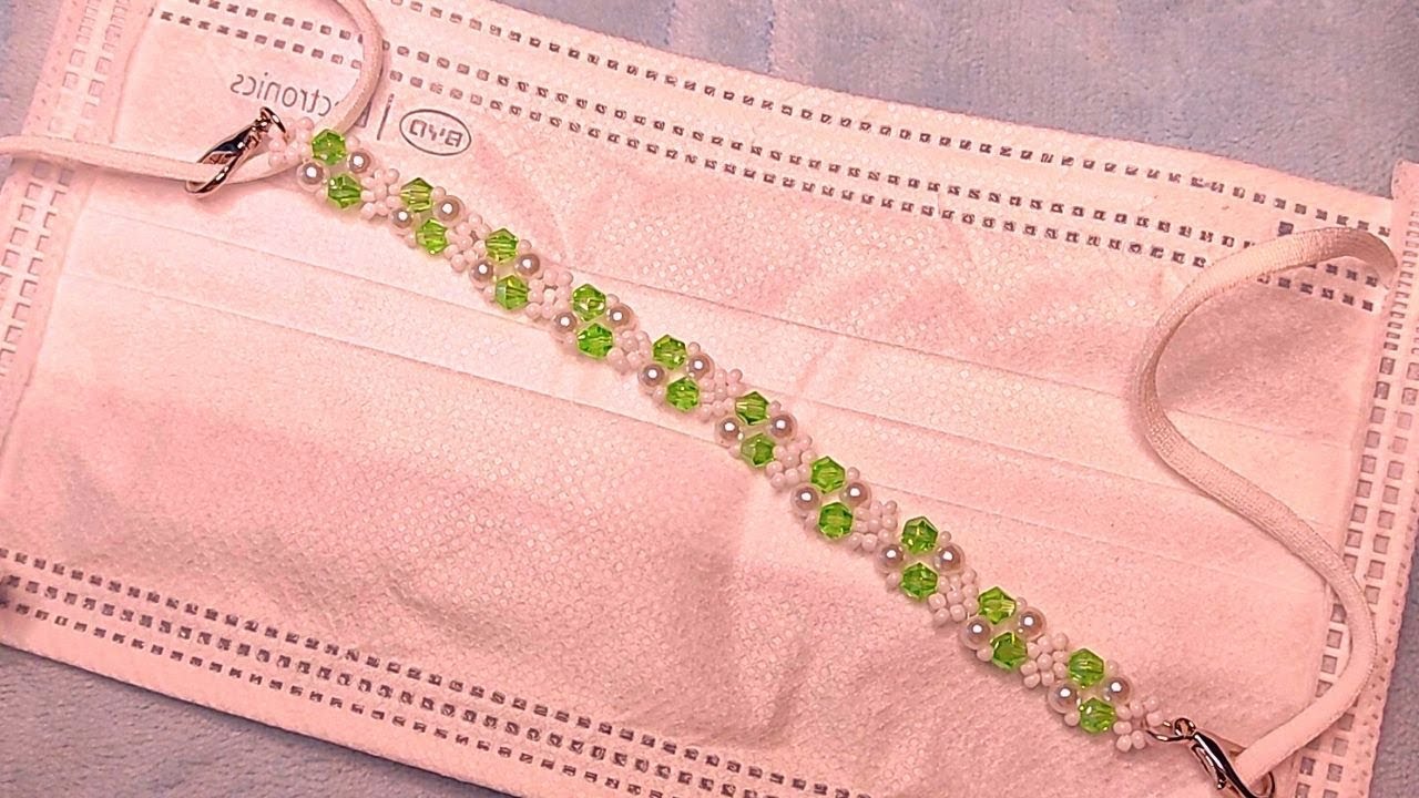 DIY Face mask strap/ holder, how to make beaded mask strap with pearls
