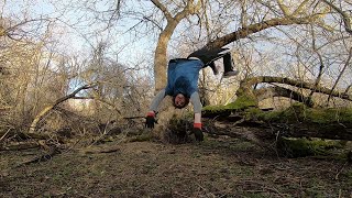 Quest 9 - raw parkour workout in the woods