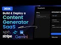 Build and Deploy a Social Media Content Generator SaaS with Next.js 14, Typescript, & Gemini AI