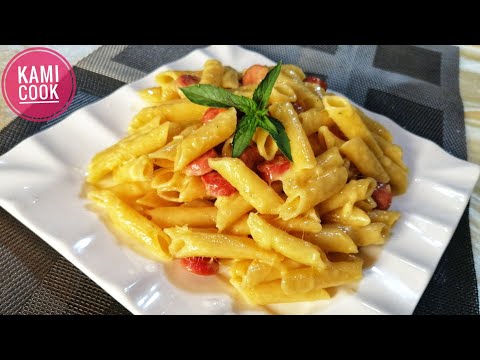 Вкусный обед, макароны с сосисками и  сыром/Pishloqli va sosiskali makaron/Cheese and sausage pasta🍝