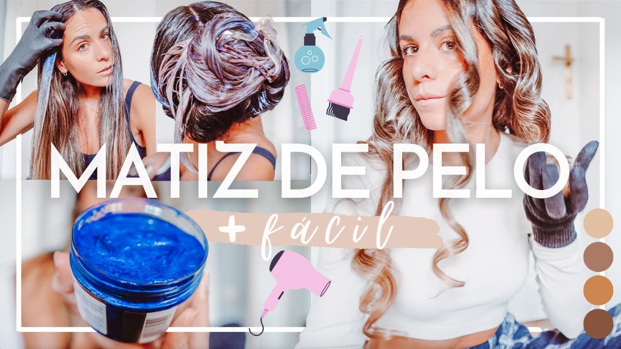 MATIZ DE MECHAS CASA | Mascarilla azul matizante para refrescar el tono de pelo - YouTube