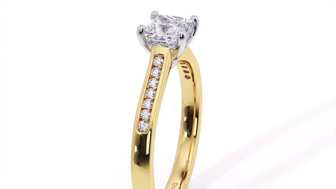 NARA - Princess Diamond Set Engagement Ring (P-H722-Y)