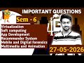 27th May 2026 Exam Important Questions Virtualization, Soft computing, App Development, Multimedia