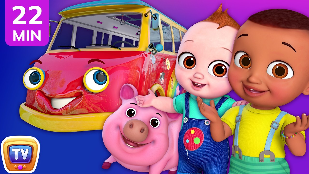 Wheels on the Bus Farm Animals + London, Builders & More | 22 Min for Kids | ChuChu TV