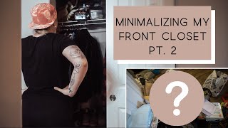 ✨How to Minimalizie My Front Door Closet✨Cut the Clutter Series Pt. 2