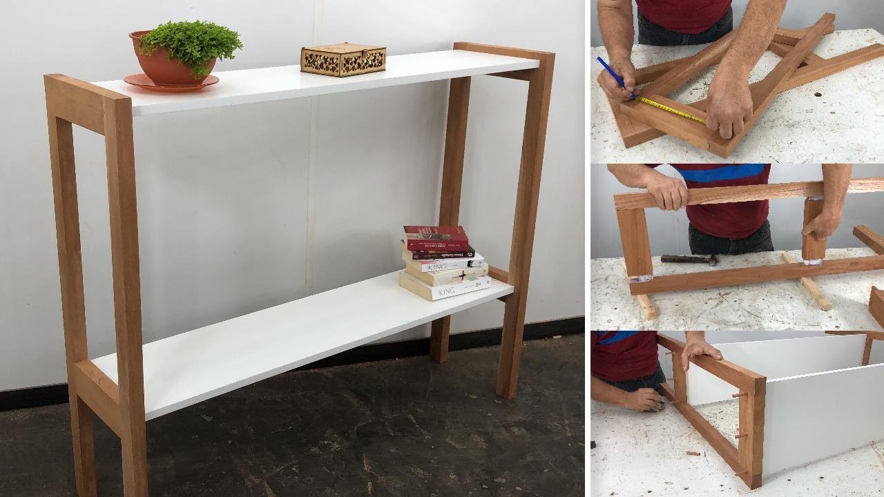 diy mesa auxiliar madera moderna