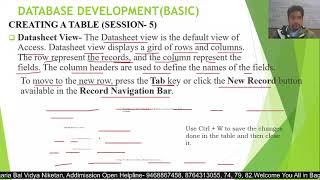 Creating  a Table (Session - 5)