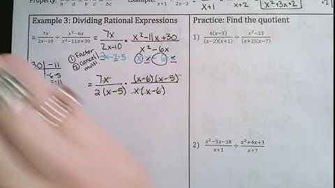 Unit 8 Lesson 3 - Dividing Rational Expressions