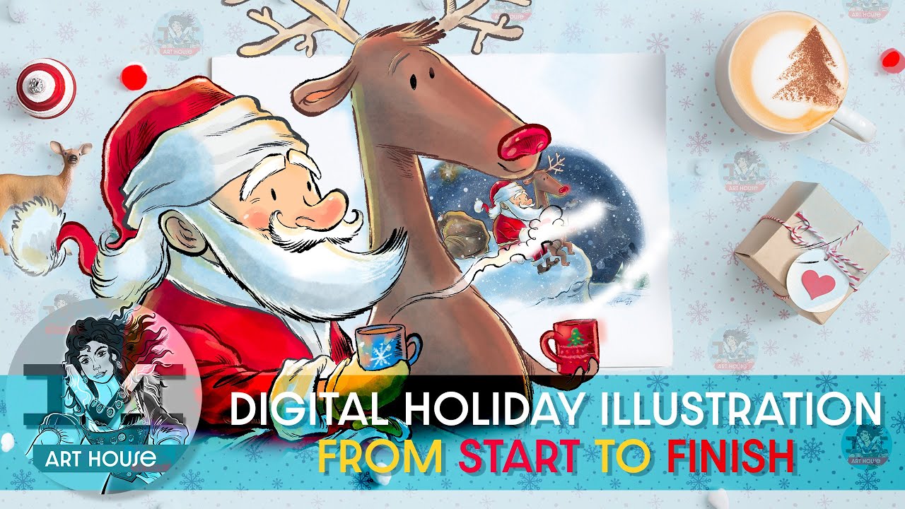 Procreate Christmas Holiday Card Tutorial – Illustrator Process with Ian David Marsden