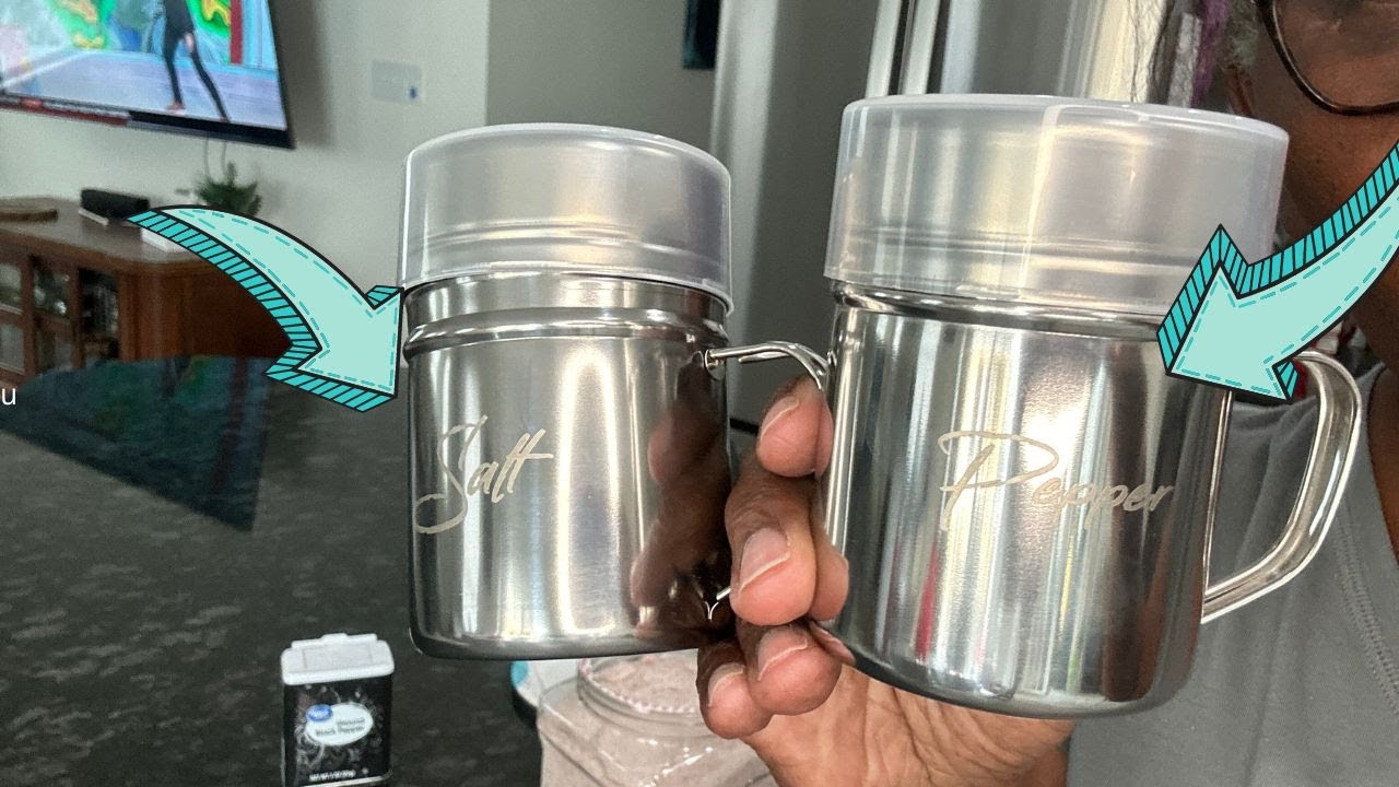 2 Pieces 13 5 OZ Stainless Steel Dredge Shaker with Lid and Handle Salt and Pepper Shakers Seasoning