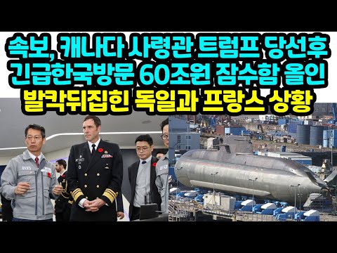 캐나다 60조원 잠수함 한국 올인트럼프 당선직후 돌변 파격방문에 발칵뒤집힌 <strong>독일과</strong> 프랑스 상황