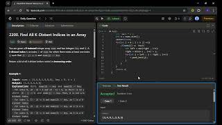 2200 Find All K Distant Indices in an Array