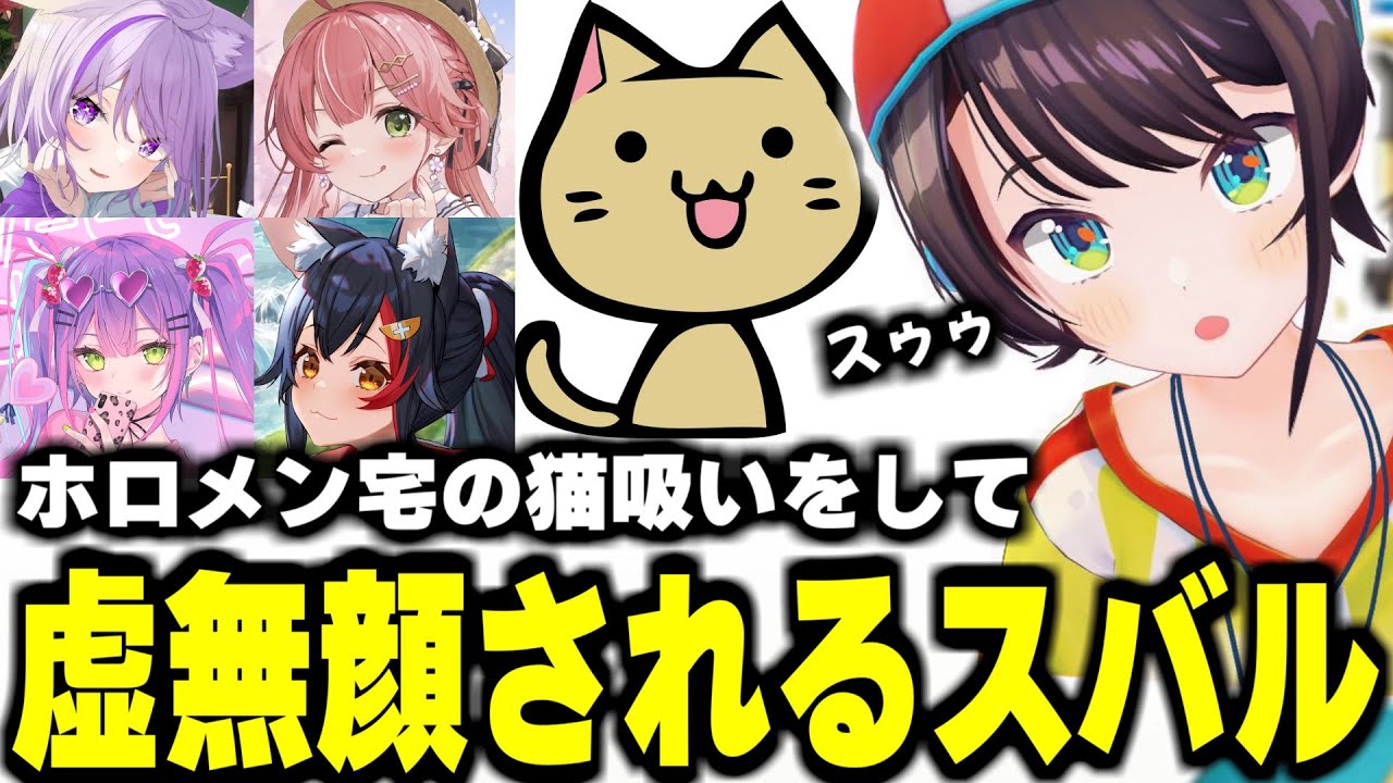 【おはすば】ホロメン宅の猫吸いをして虚無顔されるスバル 面白シーンまとめ【ホロライブ/切り抜き/大空スバル】