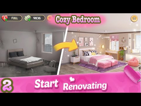 My Home Design Dreams Gameplay Level 26-28 - Cozy Bedroom Decor - มาย ...